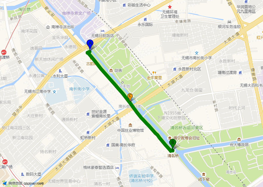 步行精华段路线图